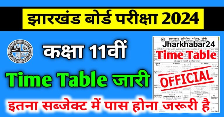 JAC Class 11th Time Table 2024 : Check Now